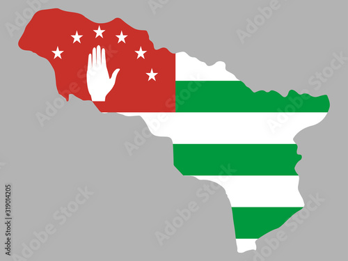 Republic Of Abkhazia map flag vector