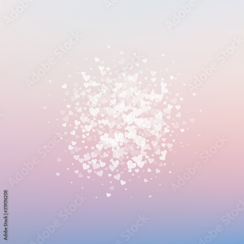 White heart love confettis. Valentine's day explos