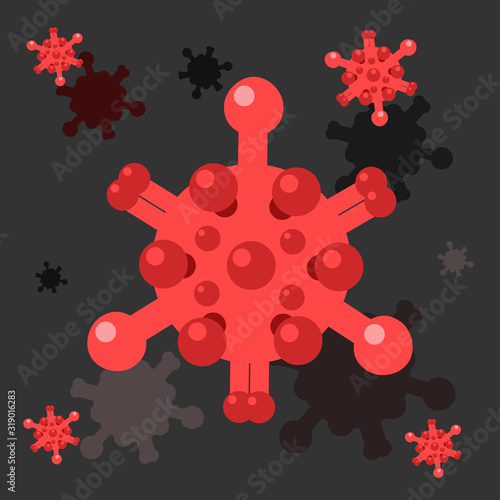 Wuhan coronavirus. Vector illistration of coronavirus in China. Epidemic