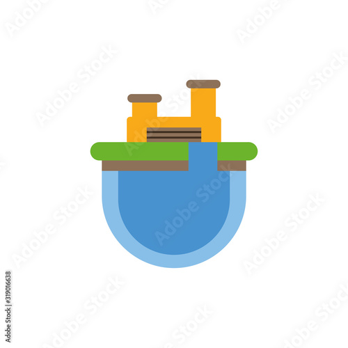 Isolated oil tower with flame vector design