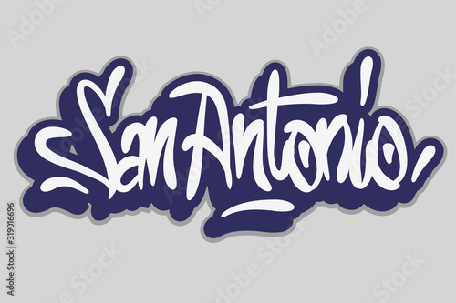 San Antonio Graffiti Tag Style Calligraphy Lettering Design.