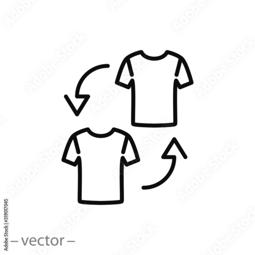 player transfer icon, replace or exchange, thin line web symbol on white background - editable stroke vector illustration eps10