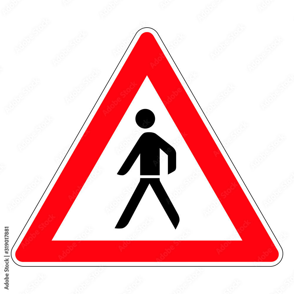 Pedestrian. Road sign of Germany. Europe. Vector graphics. Pedestrian. Road sign of Germany. Europe. Vector graphics.