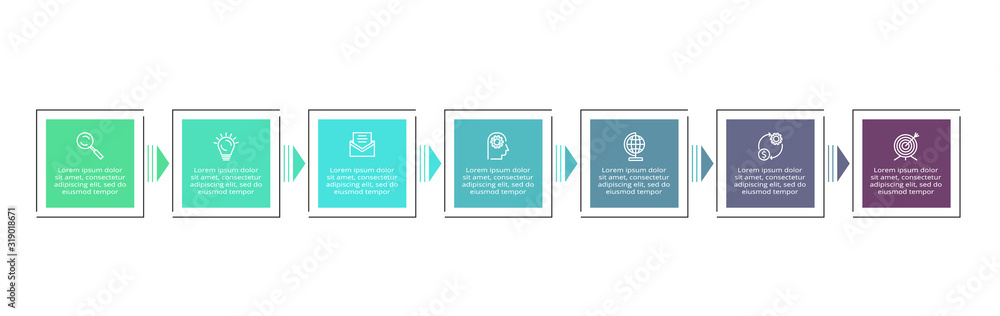 Business data visualization. Process chart. Elements of graph, diagram ...