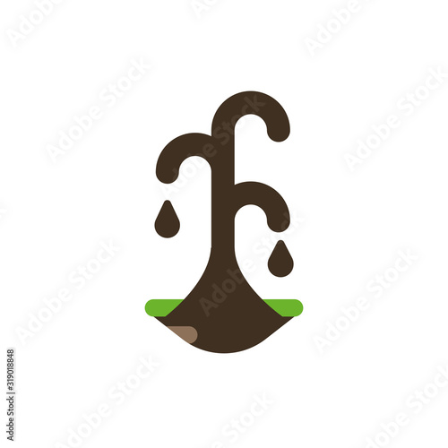 Isolated oil tower with flame vector design