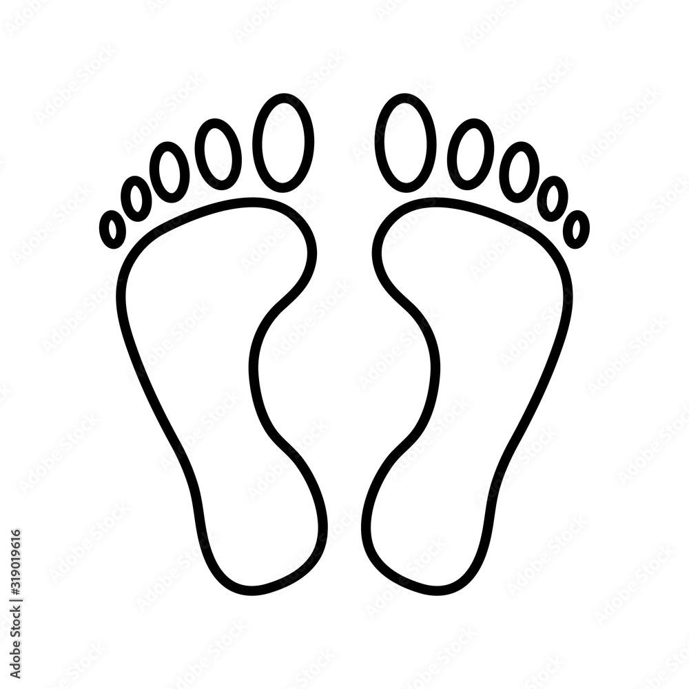 Footprint line icon, logo isolated on white backgroun Footprint line icon, logo isolated on white backgroun