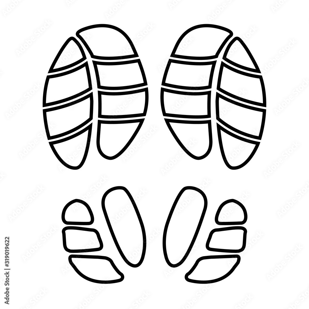 Footprint line icon, logo isolated on white backgroun Footprint line icon, logo isolated on white backgroun