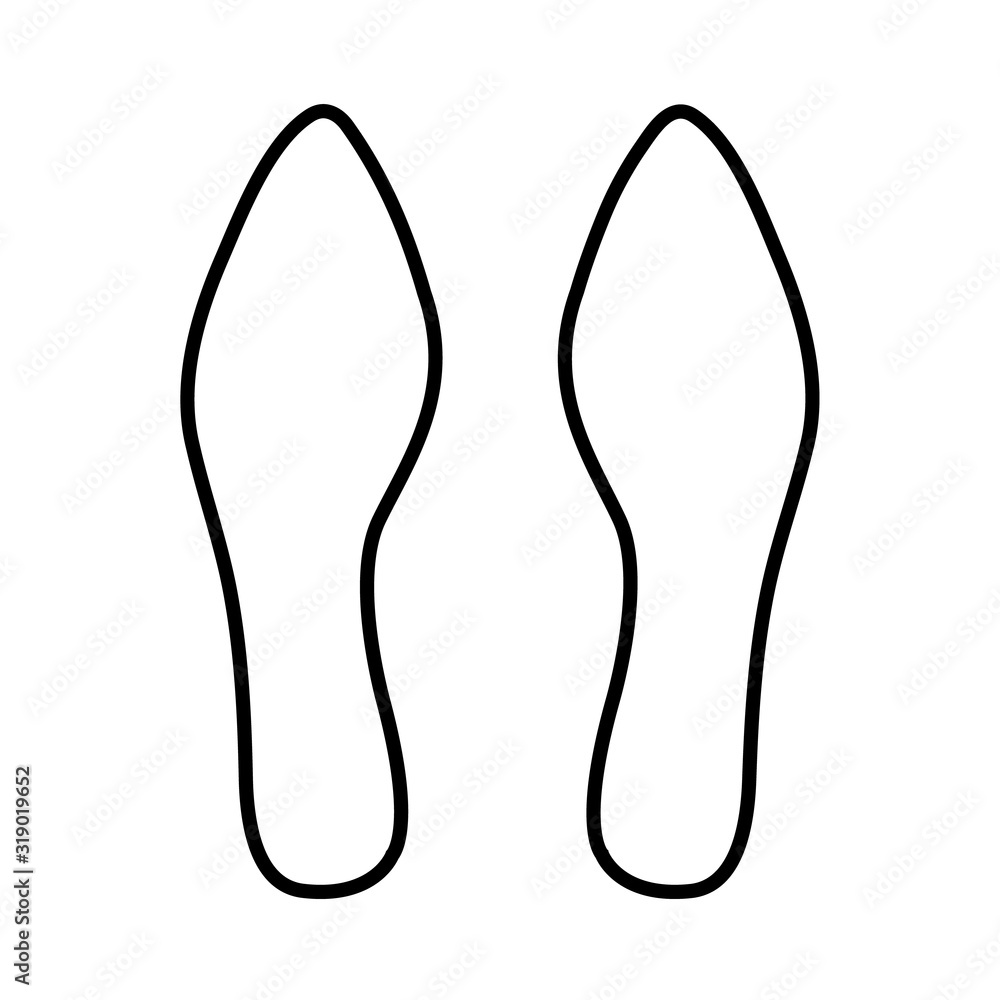 Footprint line icon, logo isolated on white backgroun Footprint line icon, logo isolated on white backgroun