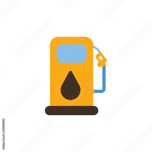 Isolated oil tower with flame vector design