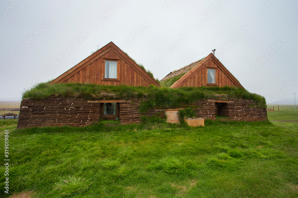 Typical icelandic houses covered with grass. Typical icelandic houses covered with grass.