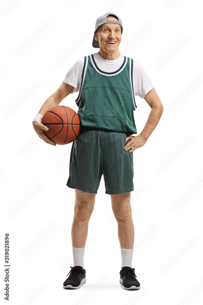 Elderly man with a basketball