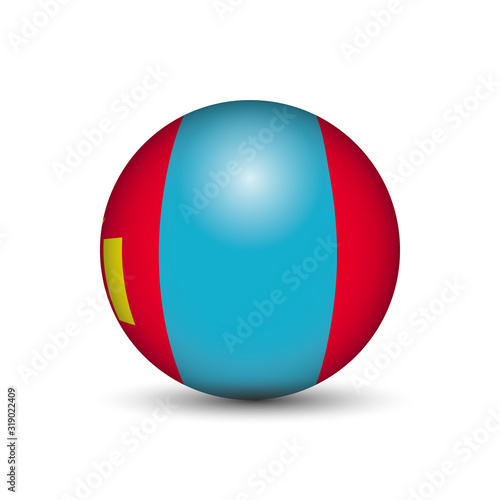 Free Download Flag of Mongolia in the form of a ball isolated on white background. - GFXLoad