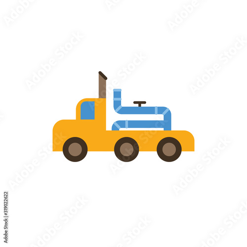 Isolated oil tower with flame vector design