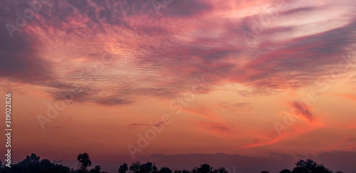 sunset in the village 