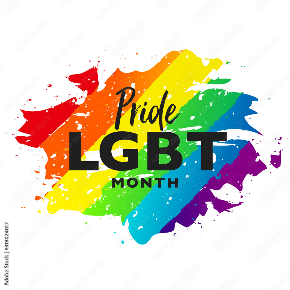 LGBTQ pride month logo multi color rainbow conceptual vector design