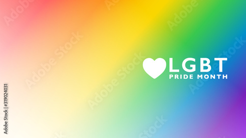 Colorful LGBT pride month banner. Abstract Rainbow color background with copy space. Vector illustration template.
