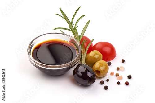 Soy sauce, isolated on white background