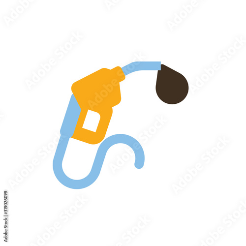 Isolated oil tower with flame vector design