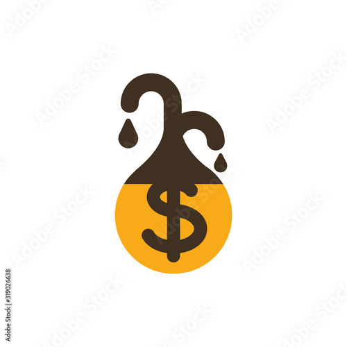 Isolated oil tower with flame vector design