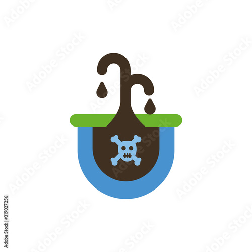 Isolated oil tower with flame vector design