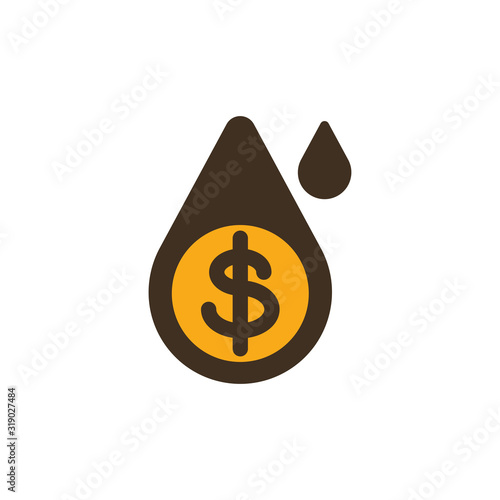 Isolated oil tower with flame vector design