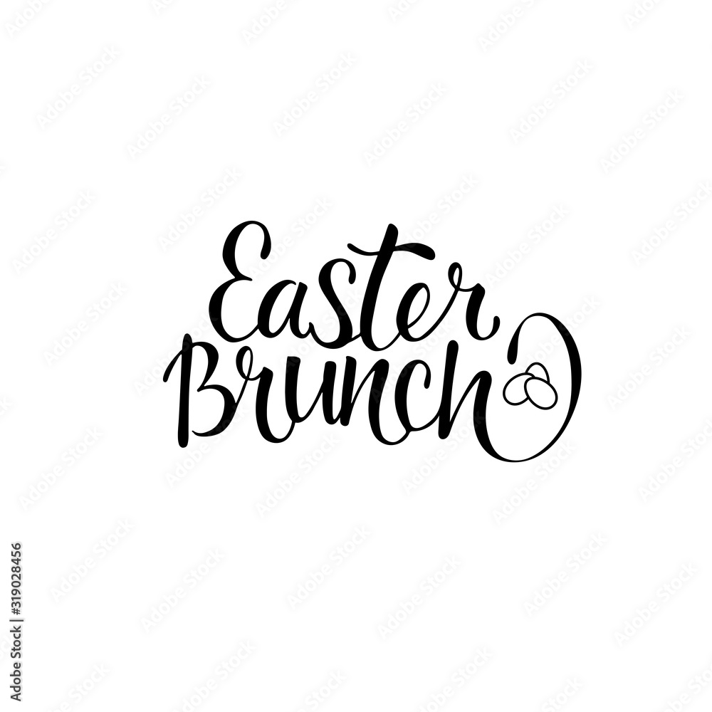 Easter brunch - hand written heading sign for cafe, restaurant, public place. Vector stock text isolated on white background. EPS 10