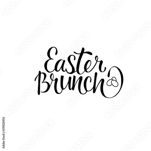 Easter brunch - hand written heading sign for cafe, restaurant, public place. Vector stock text isolated on white background. EPS 10