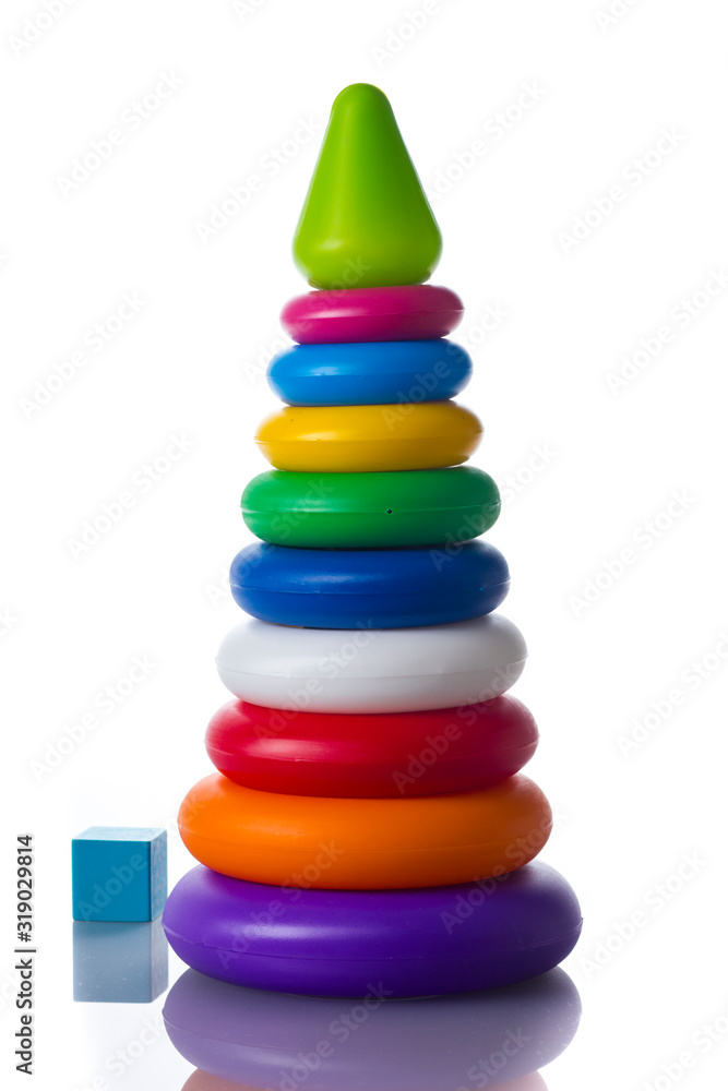 pyramid toy isolated on white background pyramid toy isolated on white background