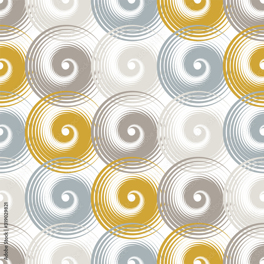 Fototapeta premium Spiral swirls complicated seamless pattern vector design.