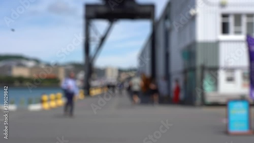 Wallpaper Mural Blur 4K video of Street view of Wellington City centre in New Zealand. Torontodigital.ca
