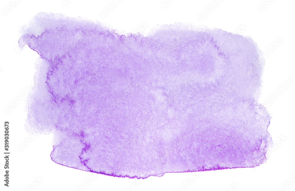 Watercolor purple stain, abstract with texture on a white background isolated. Watercolor purple stain, abstract with texture on a white background isolated.