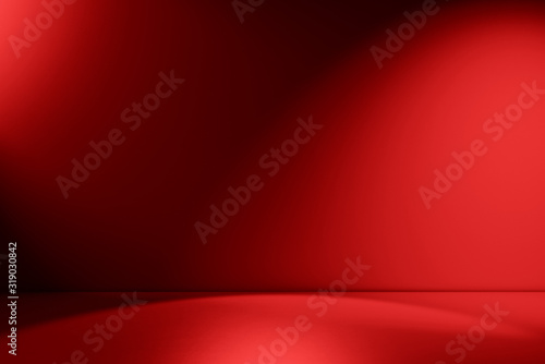 Beams of spotlight on a red background photo