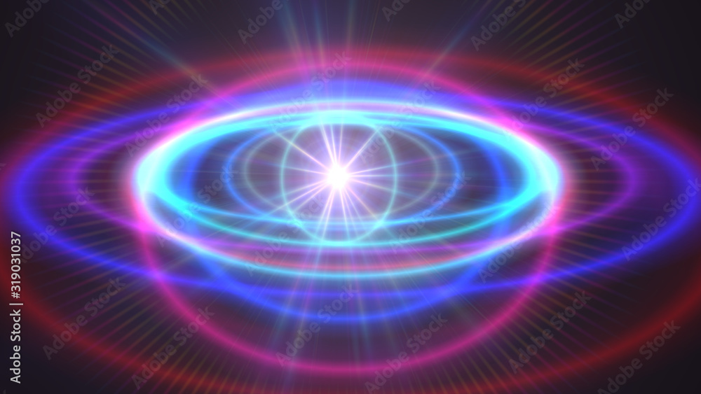 Abstract atom color rings background Abstract atom color rings background