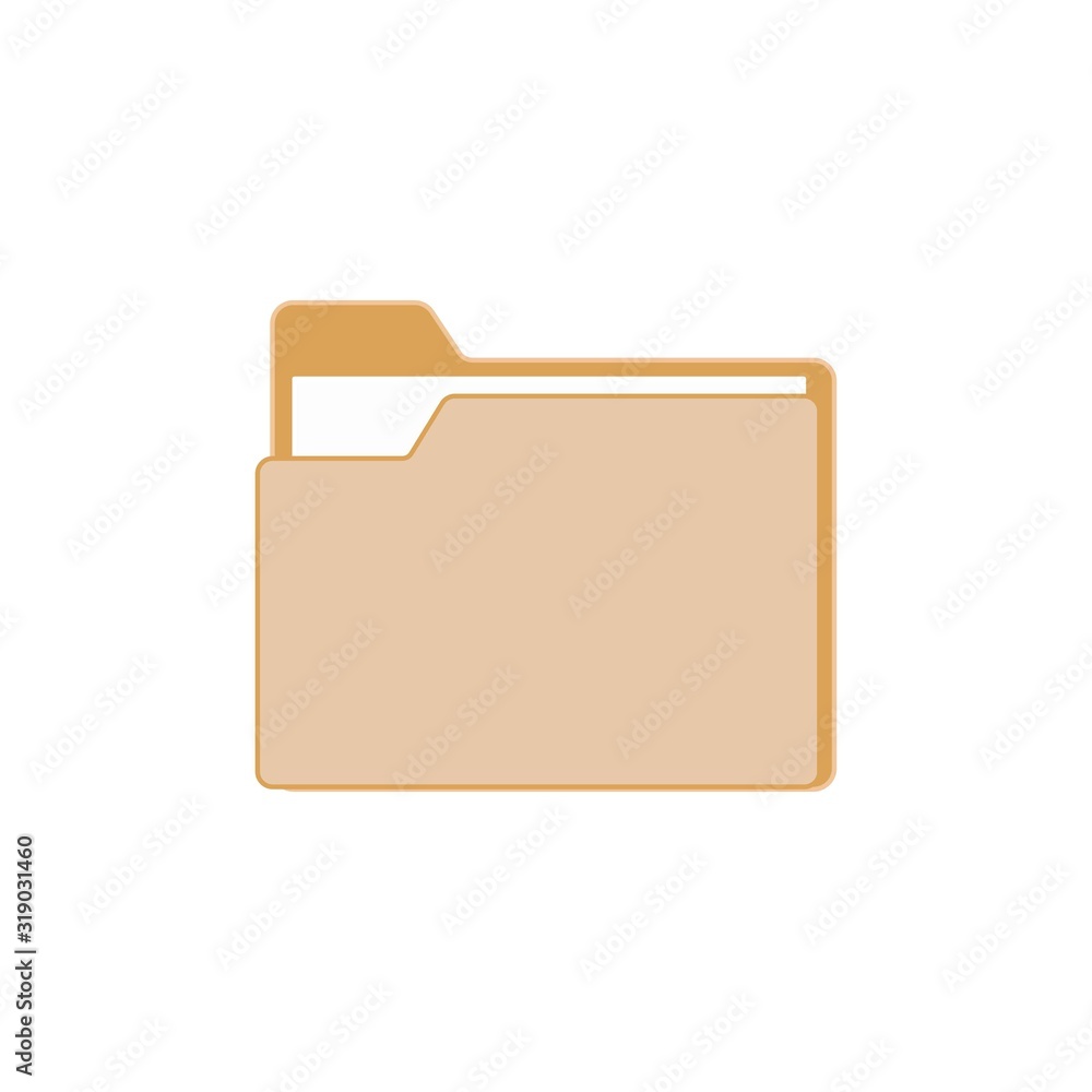 open folder icon. Folder with documents on white background, vector open folder icon. Folder with documents on white background, vector