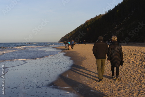 The beach in Międzyzdroje in winter.