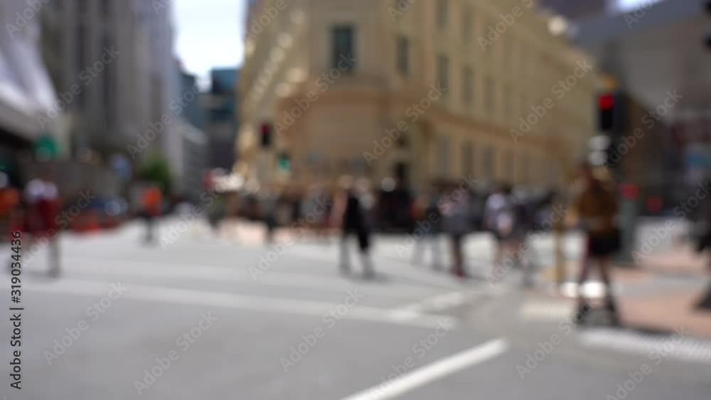 Blur 4K video of Street view of Wellington City centre in New Zealand. Blur 4K video of Street view of Wellington City centre in New Zealand.