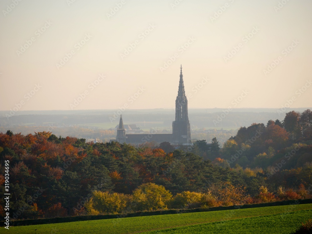Fototapeta premium Ulmer Münster in autumn
