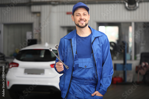 Male mechanic in car servic...