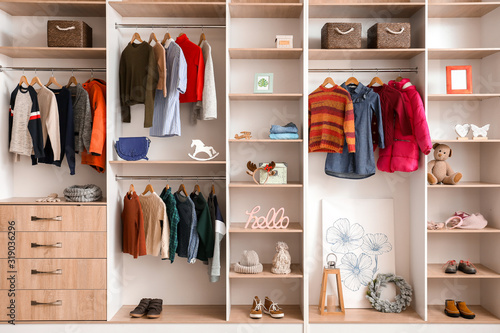 Modern wardrobe with stylis...