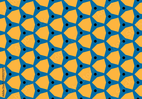 Seamless geometric pattern design illustration. Background texture. In yellow  blue  black colors.