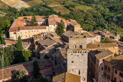 Aerial view of San Gimignano