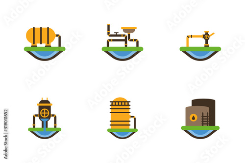 Isolated fracking icon set vector design