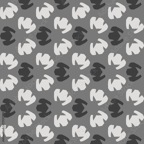 Monochrome seamless pattern with geometric ornament.