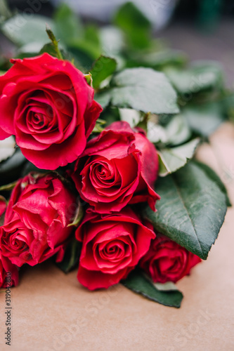 Beautiful rose flowers. Valentines Day bouquet.