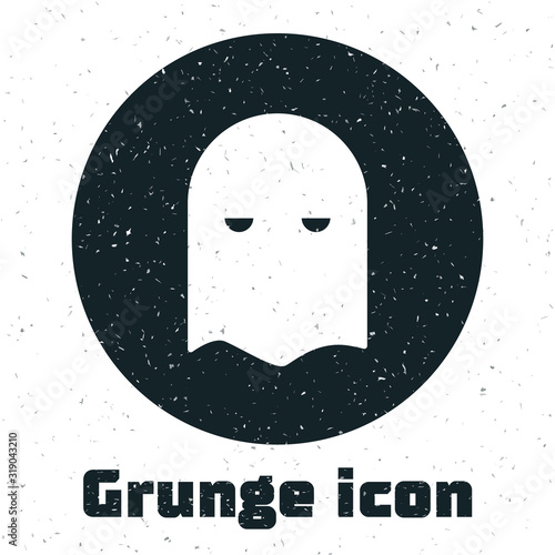 Grunge Executioner mask icon isolated on white background. Hangman, torturer, executor, tormentor, butcher, headsman icon. Vector Illustration