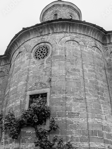 Batoshevo Male Monastery in Sevlievo Municipality, Gabrovo Province, Bulgaria partial view, black and white photography photo