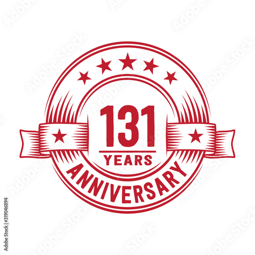 131 years logo design template. 131st anniversary vector and illustration.