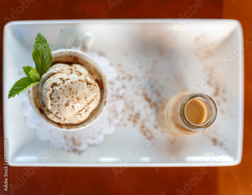Obraz na płótnie Small serving of ice cream in demitasse