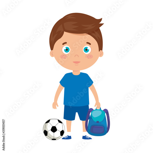 cute little boy with school bag