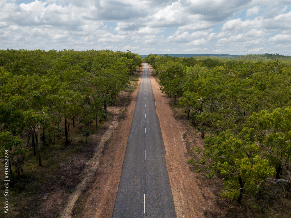 The dirt roads leading into the outback in the Northern Territory, Australia